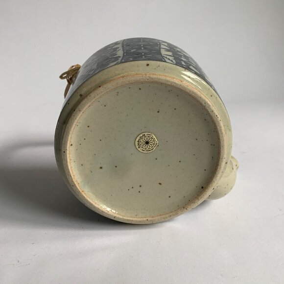 Takahashi Japan Vintage Gray Speckled Blue Bamboo Print Teapot 4 Cups Set - Picture 12 of 12